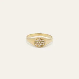 Baby Signet Pave Ring