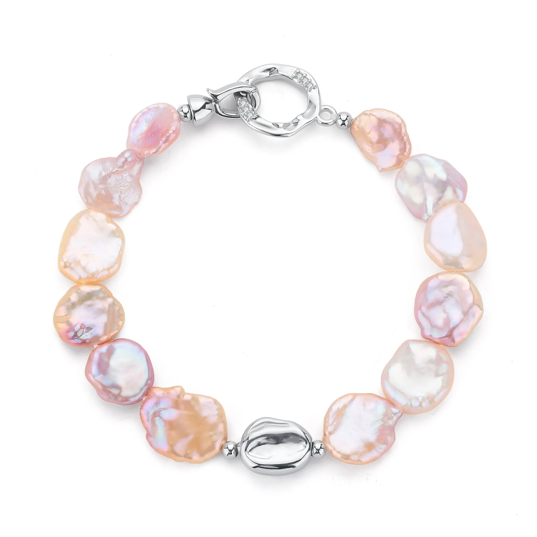 Baroque Keshi Pearl Floral Petal Set in Iridescent Pink-Purple