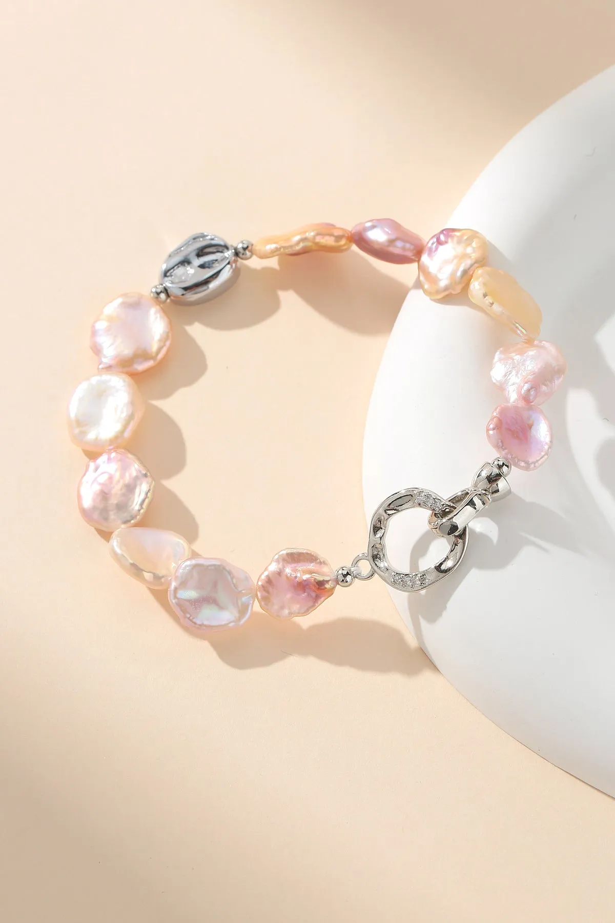 Baroque Keshi Pearl Floral Petal Set in Iridescent Pink-Purple