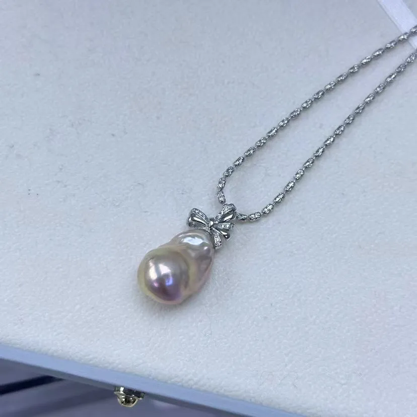 Baroque Keshi Pearl Floral Petal Set in Iridescent Pink-Purple