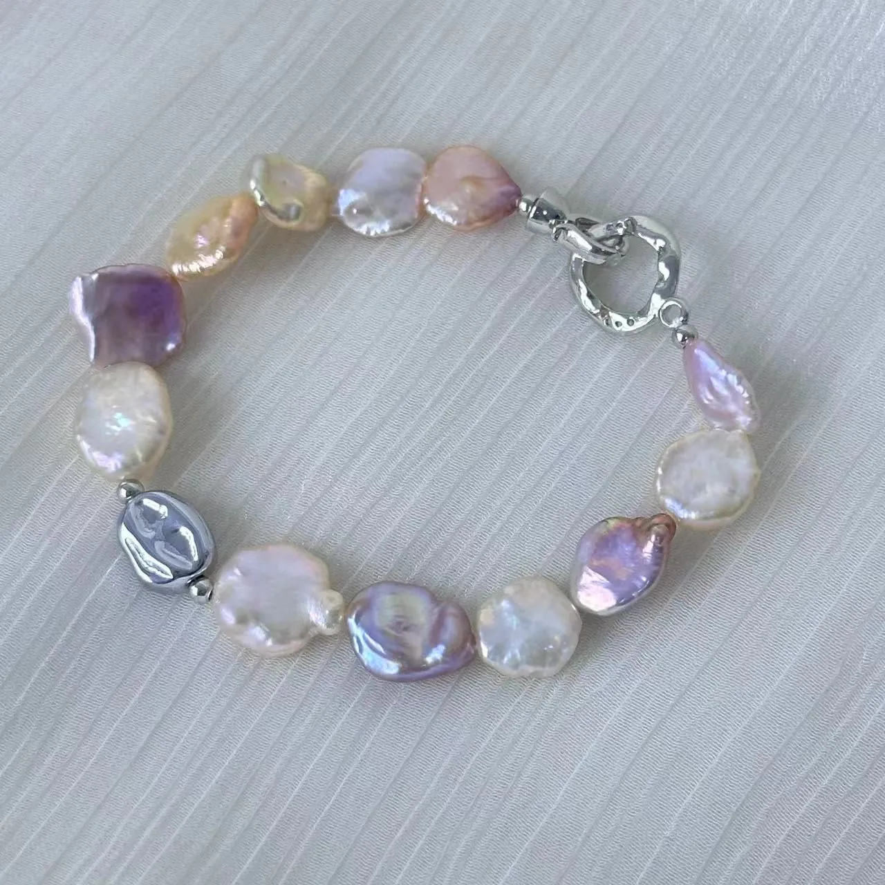 Baroque Keshi Pearl Floral Petal Set in Iridescent Pink-Purple