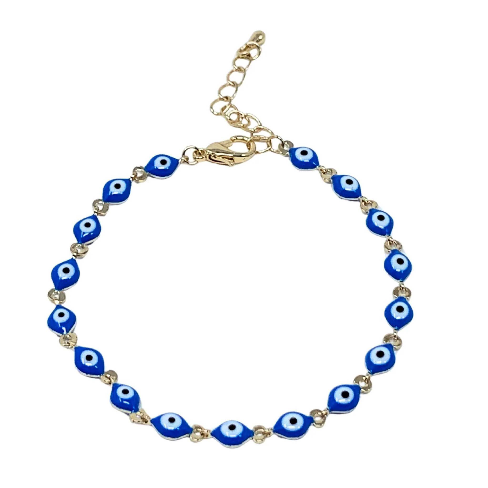 Beaded Evil Eye Gold Bracelet