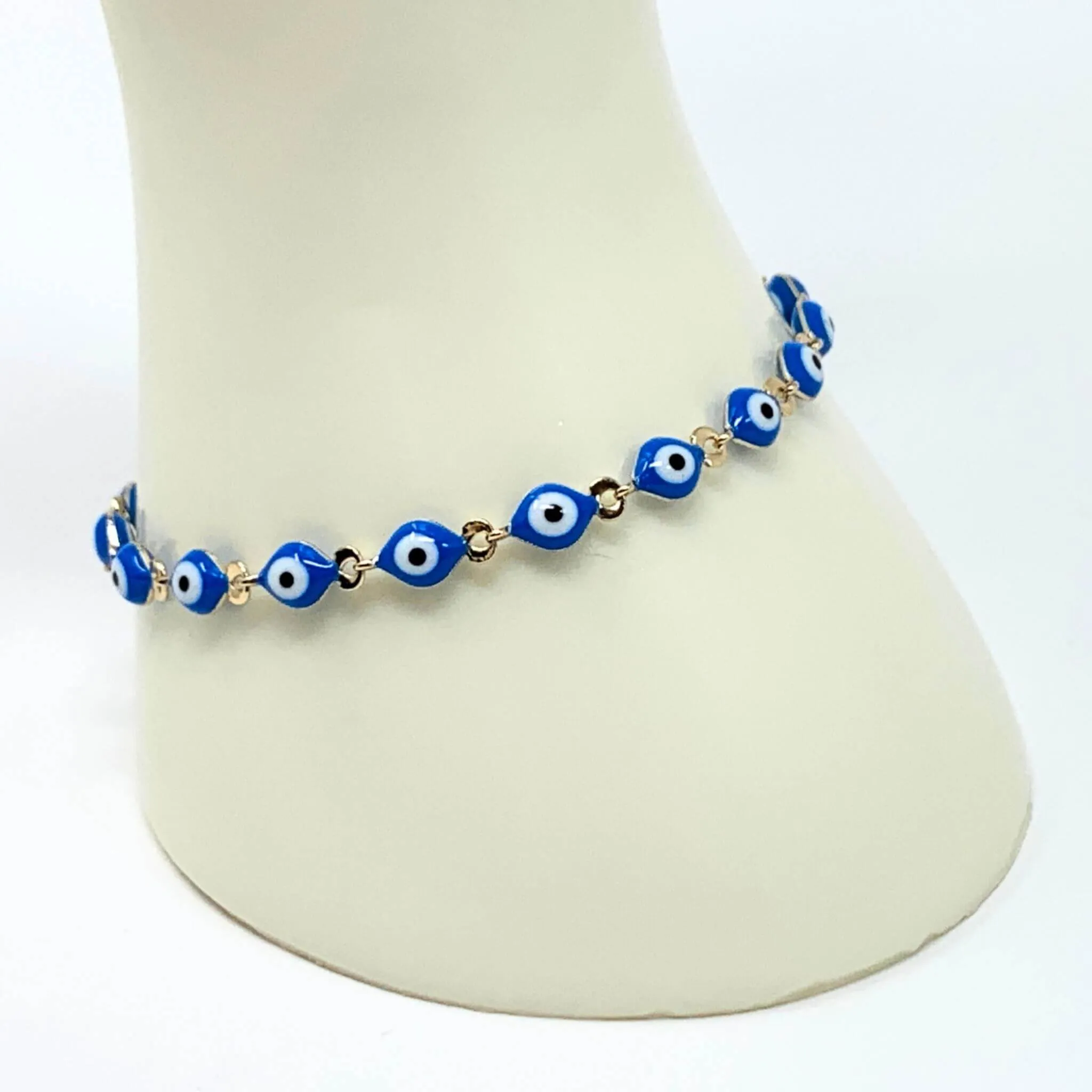 Beaded Evil Eye Gold Bracelet