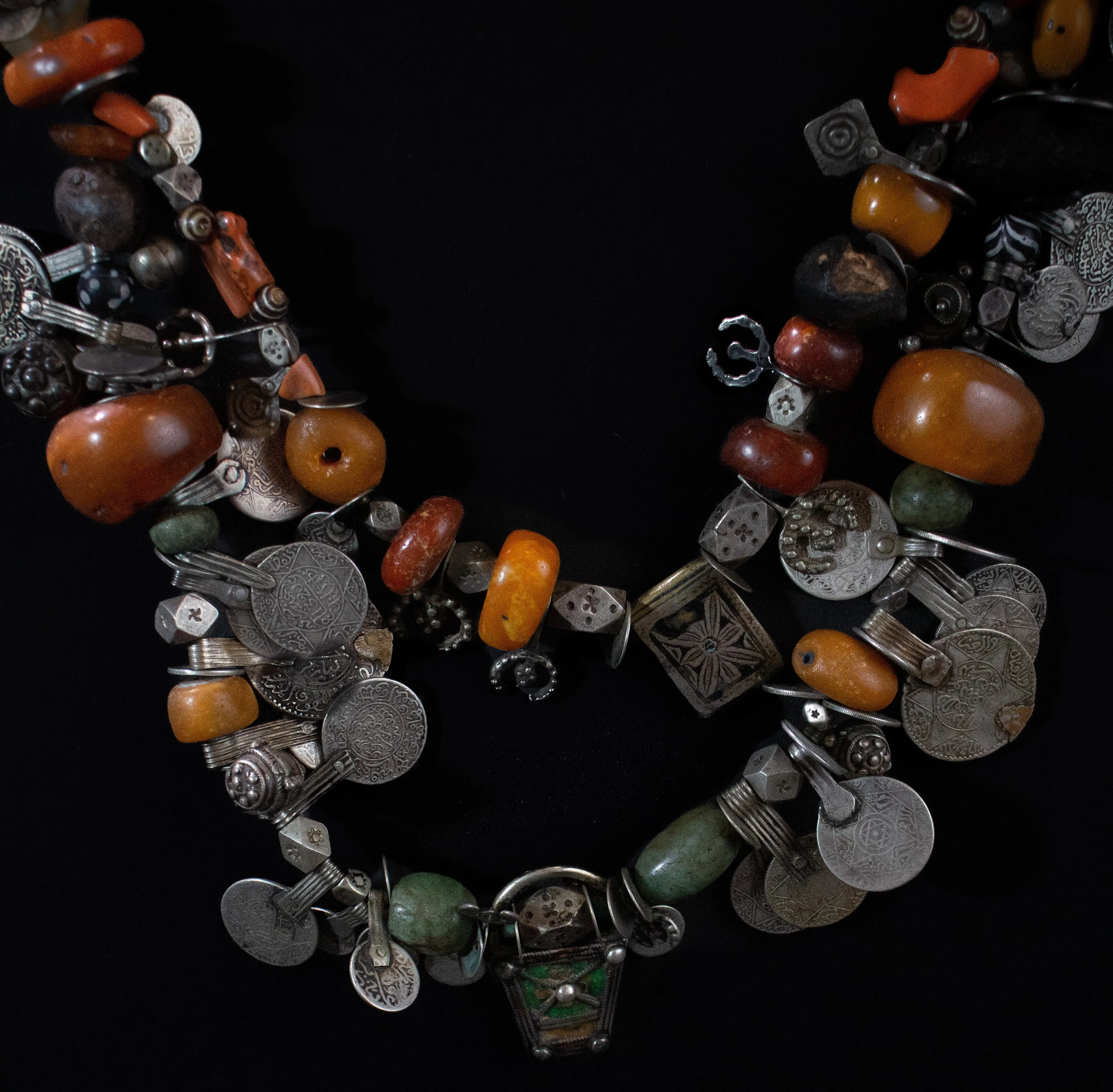 Berber Amber and Silver Necklace