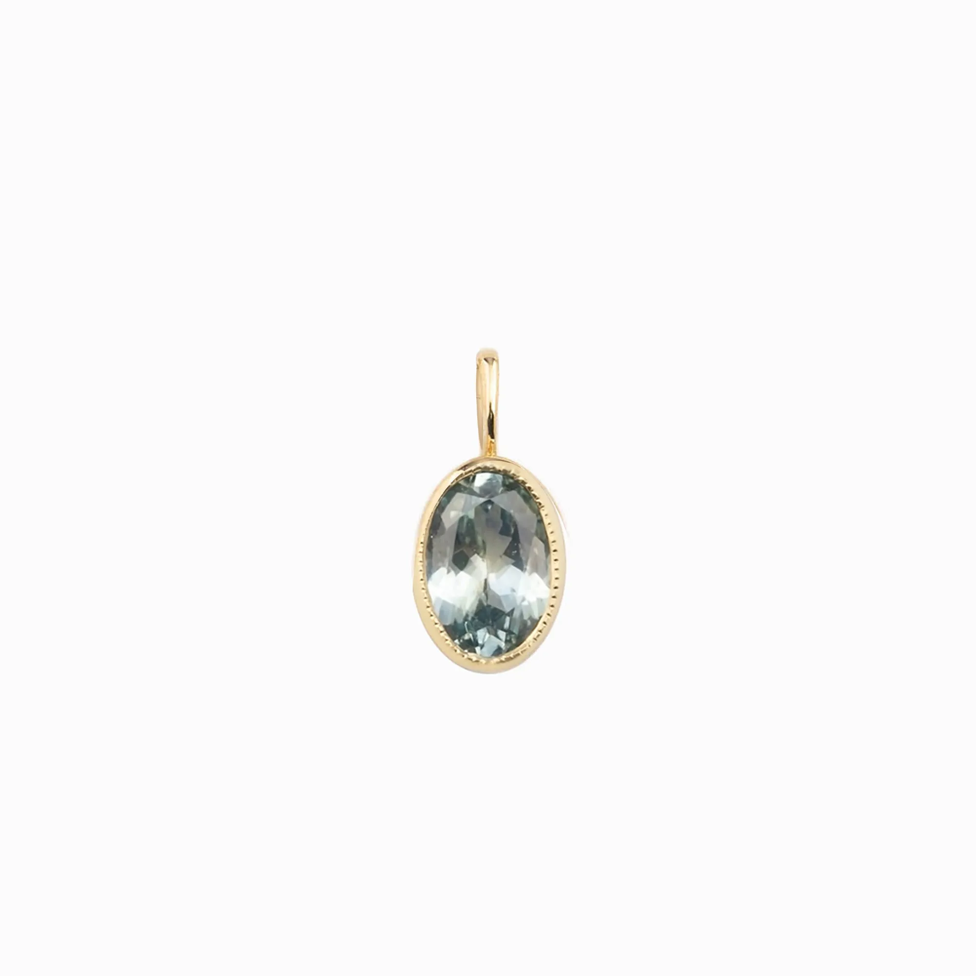 Blue Green Montana Sapphire Bezel Set Charm