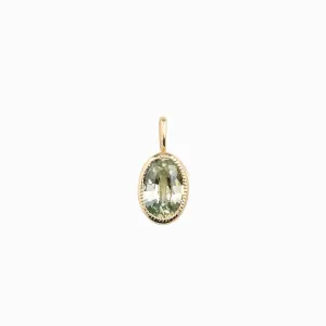 Blue Green Montana Sapphire Bezel Set Charm