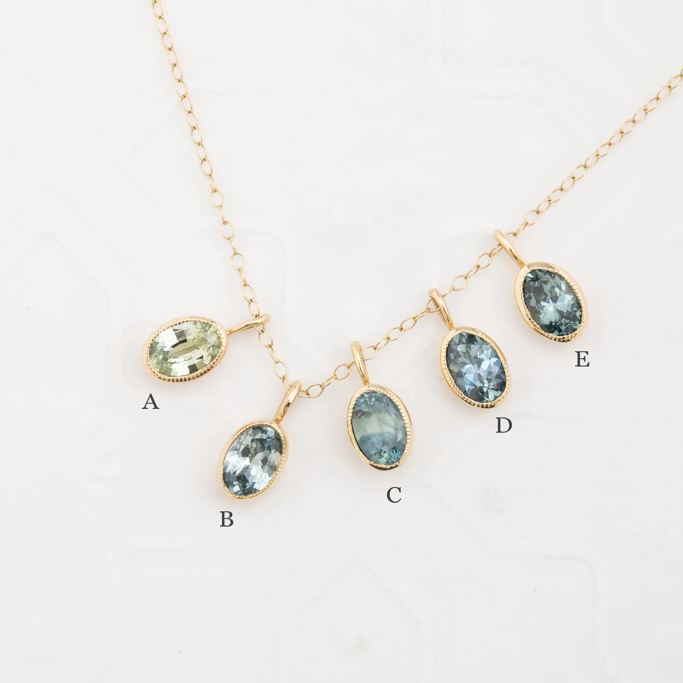 Blue Green Montana Sapphire Bezel Set Charm