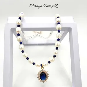 Blue Pearl Necklace