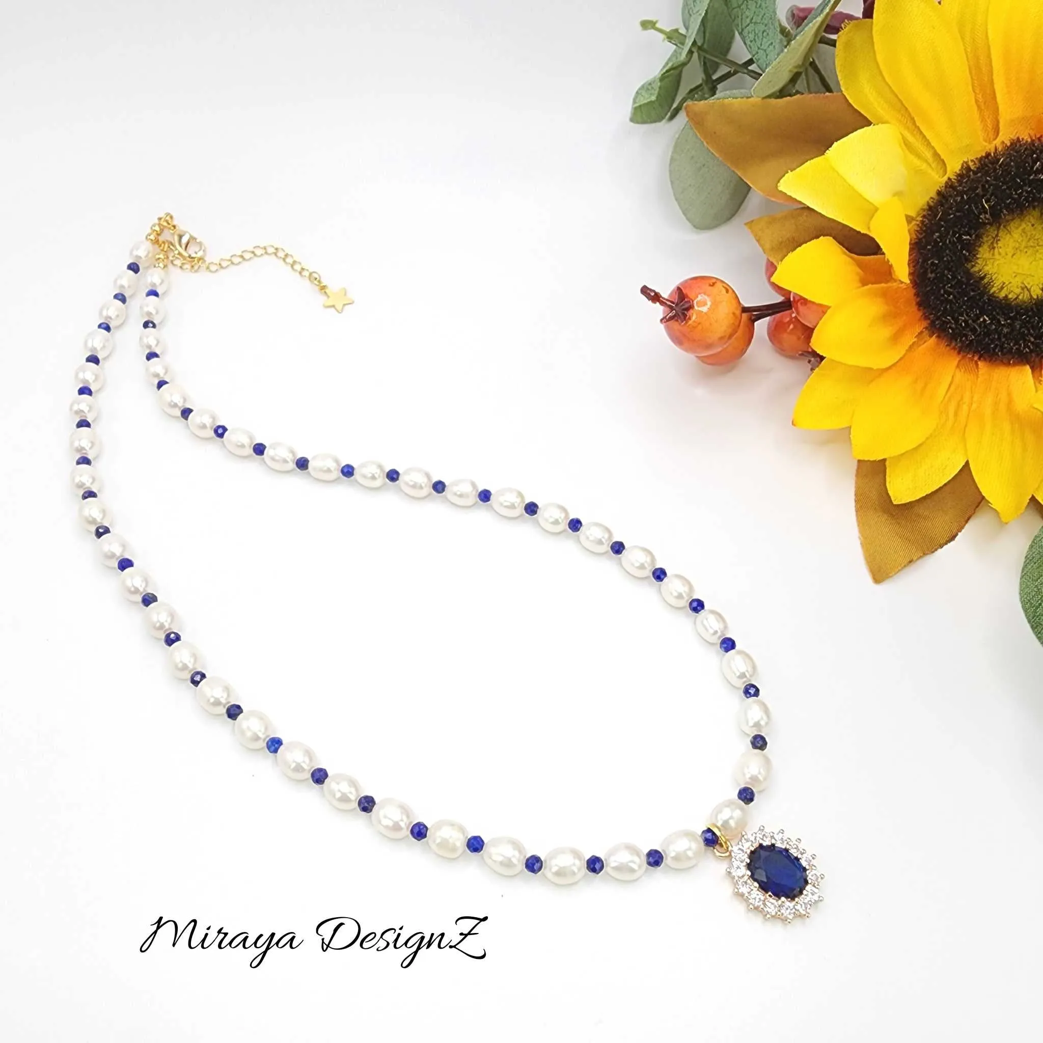 Blue Pearl Necklace