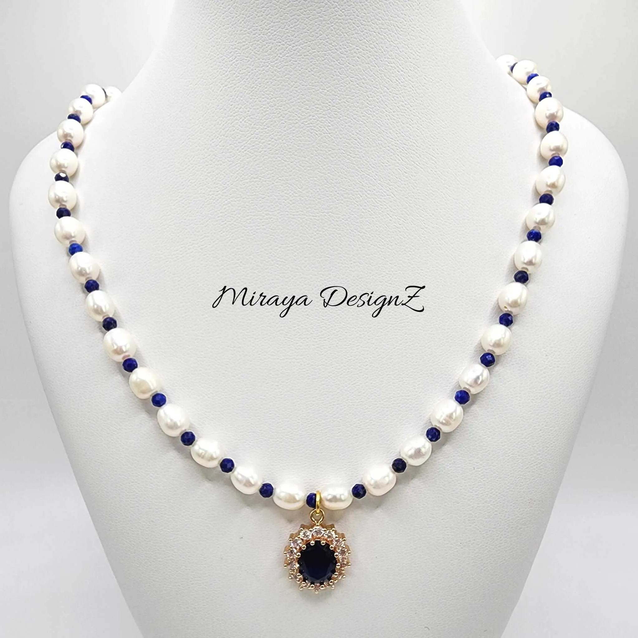 Blue Pearl Necklace