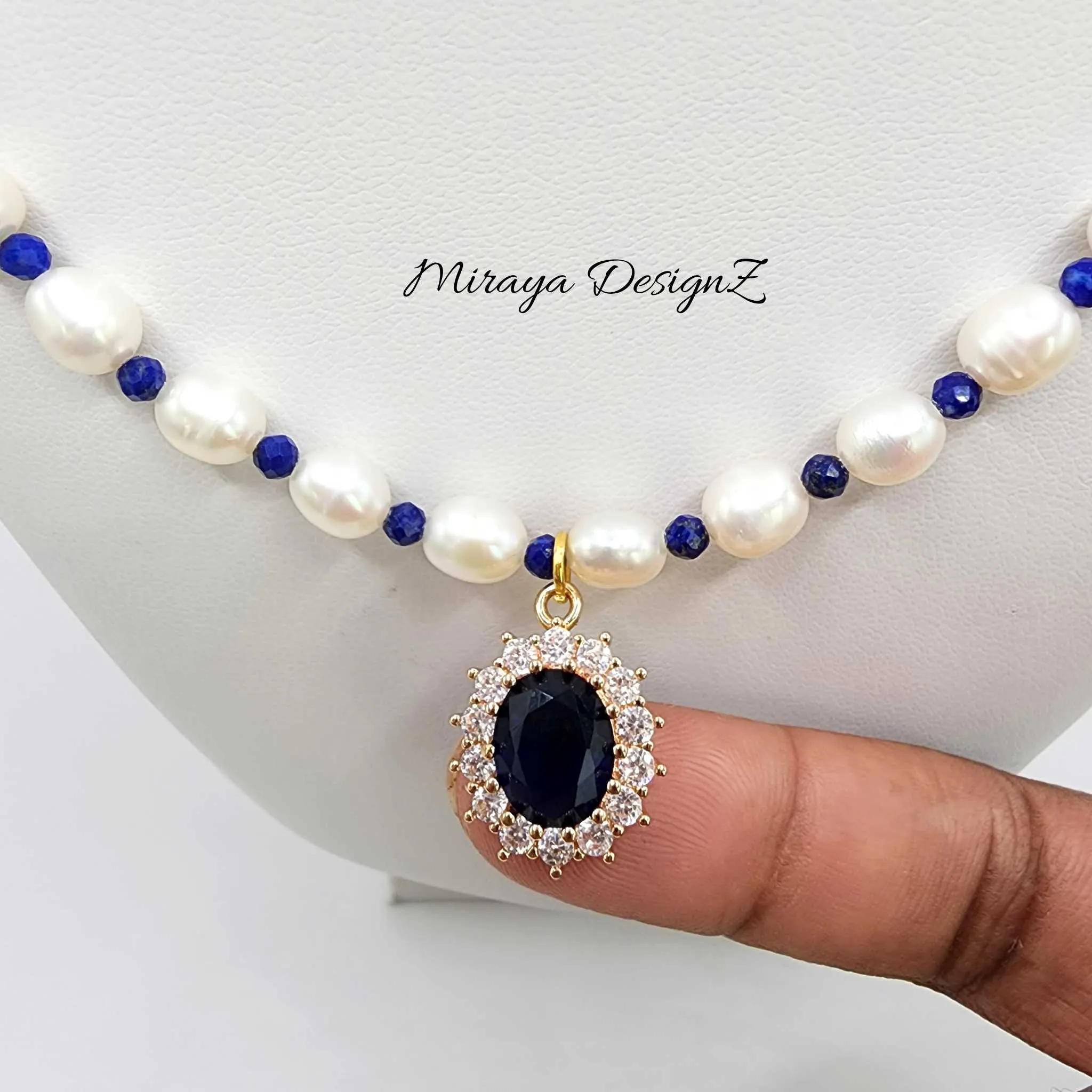 Blue Pearl Necklace