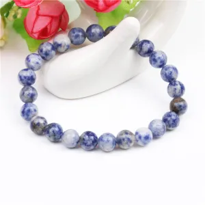 Blue Stone 8mm Beaded Bracelet