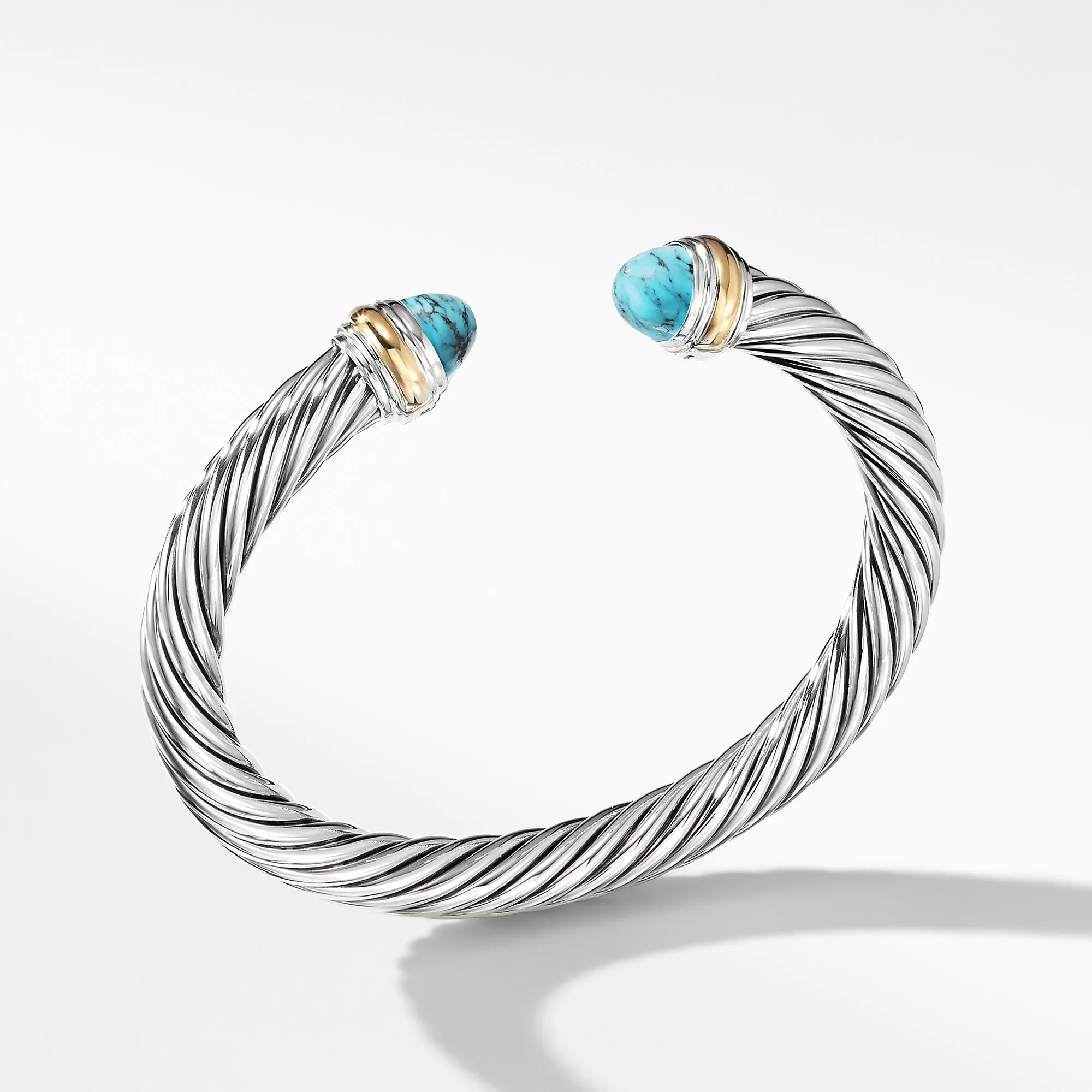 Bracelet with Turquoise and 14K Gold, Size Medium