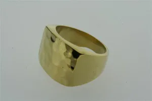brass battered squared signet