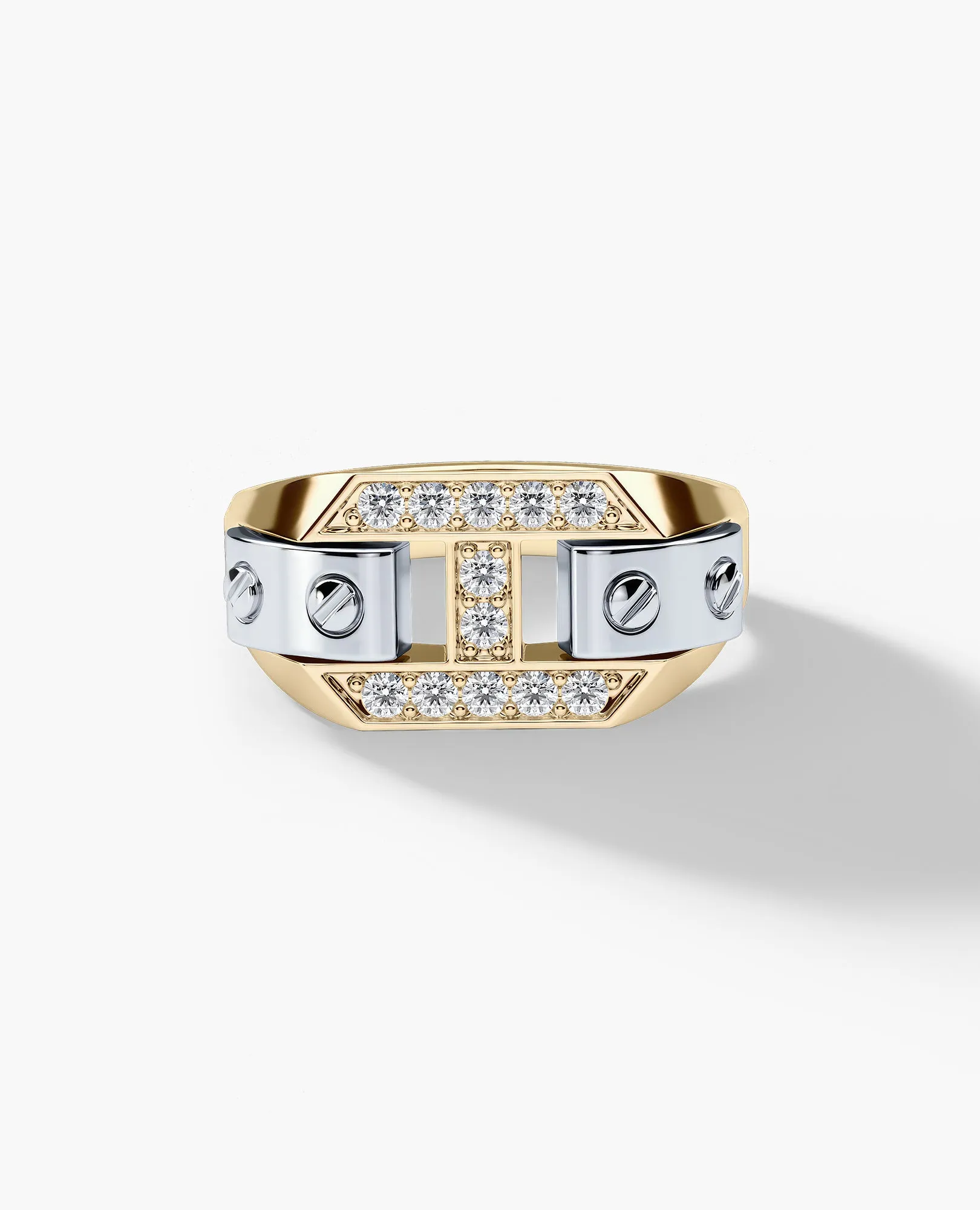 BRIGGS Gold Signet Ring with 0.25ct Diamonds