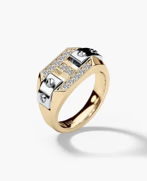 BRIGGS Gold Signet Ring with 0.25ct Diamonds