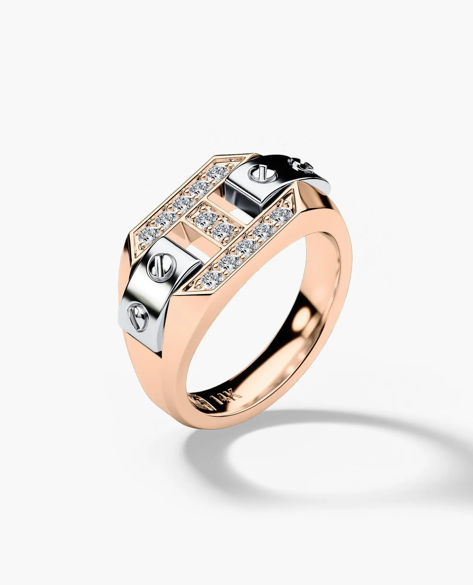 BRIGGS Gold Signet Ring with 0.25ct Diamonds