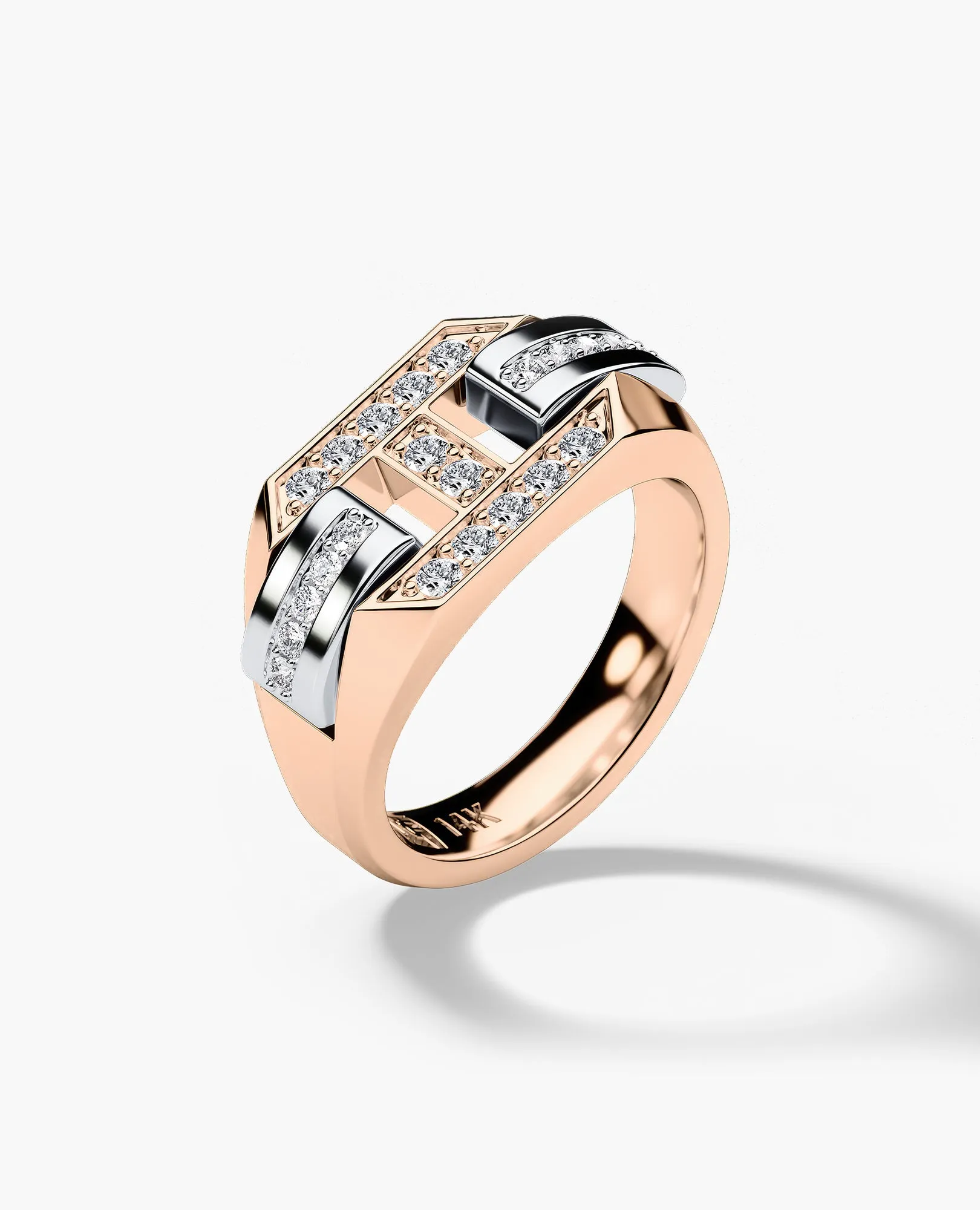 BRIGGS Gold Signet Ring with 0.35ct Diamonds