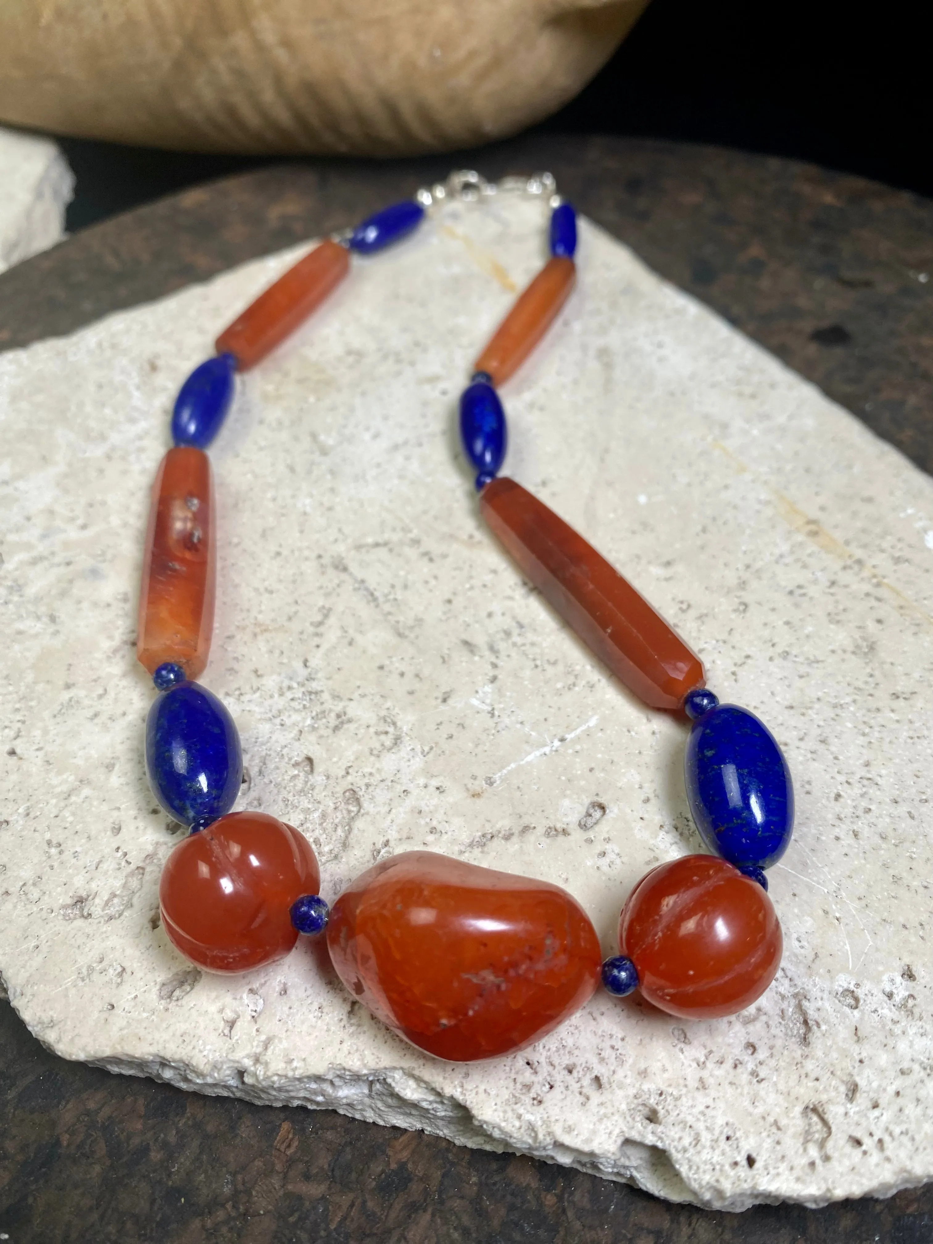 Carnelian and Lapis Lazuli Choker