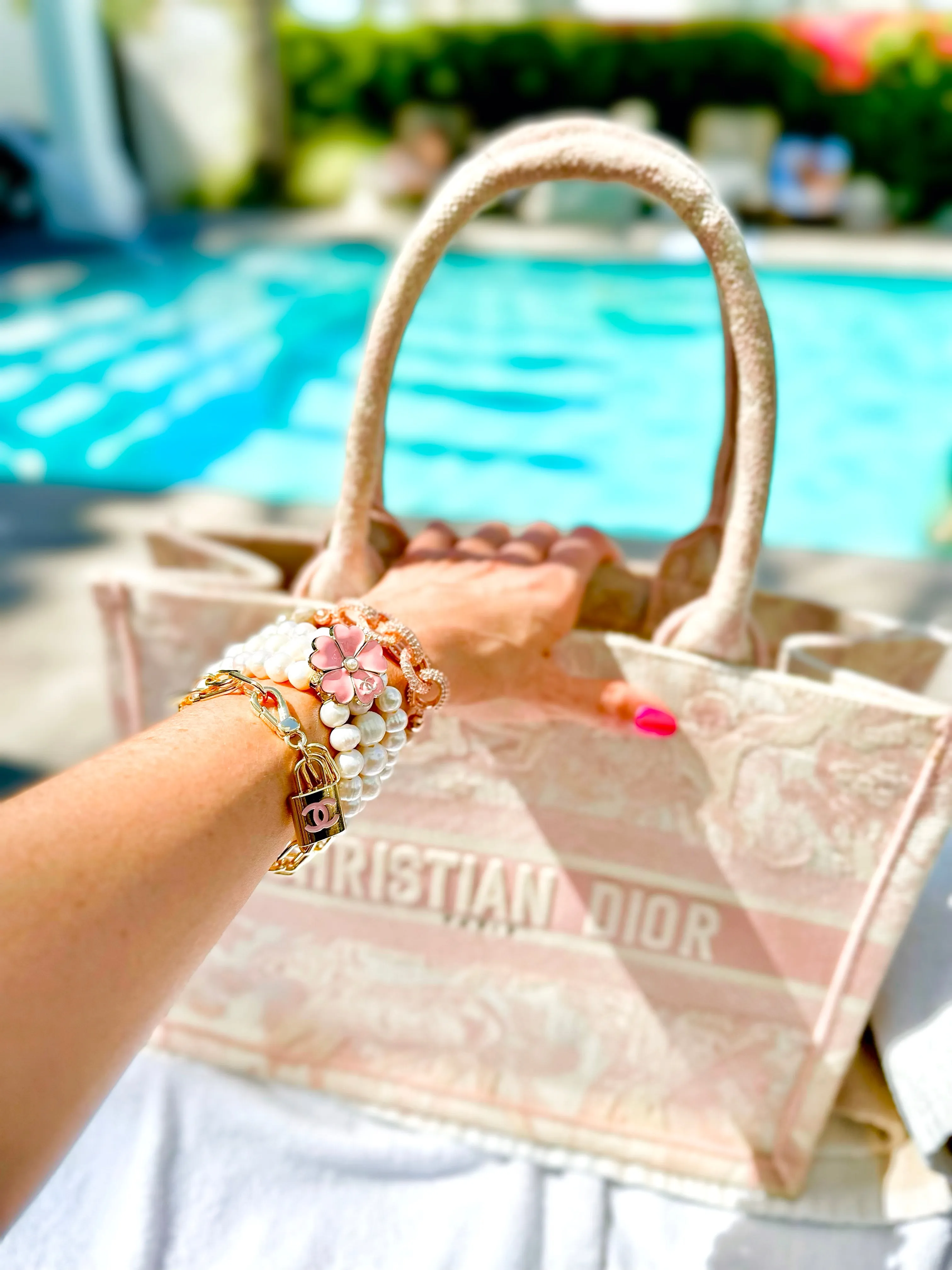 CC Pink Flower Button bracelet