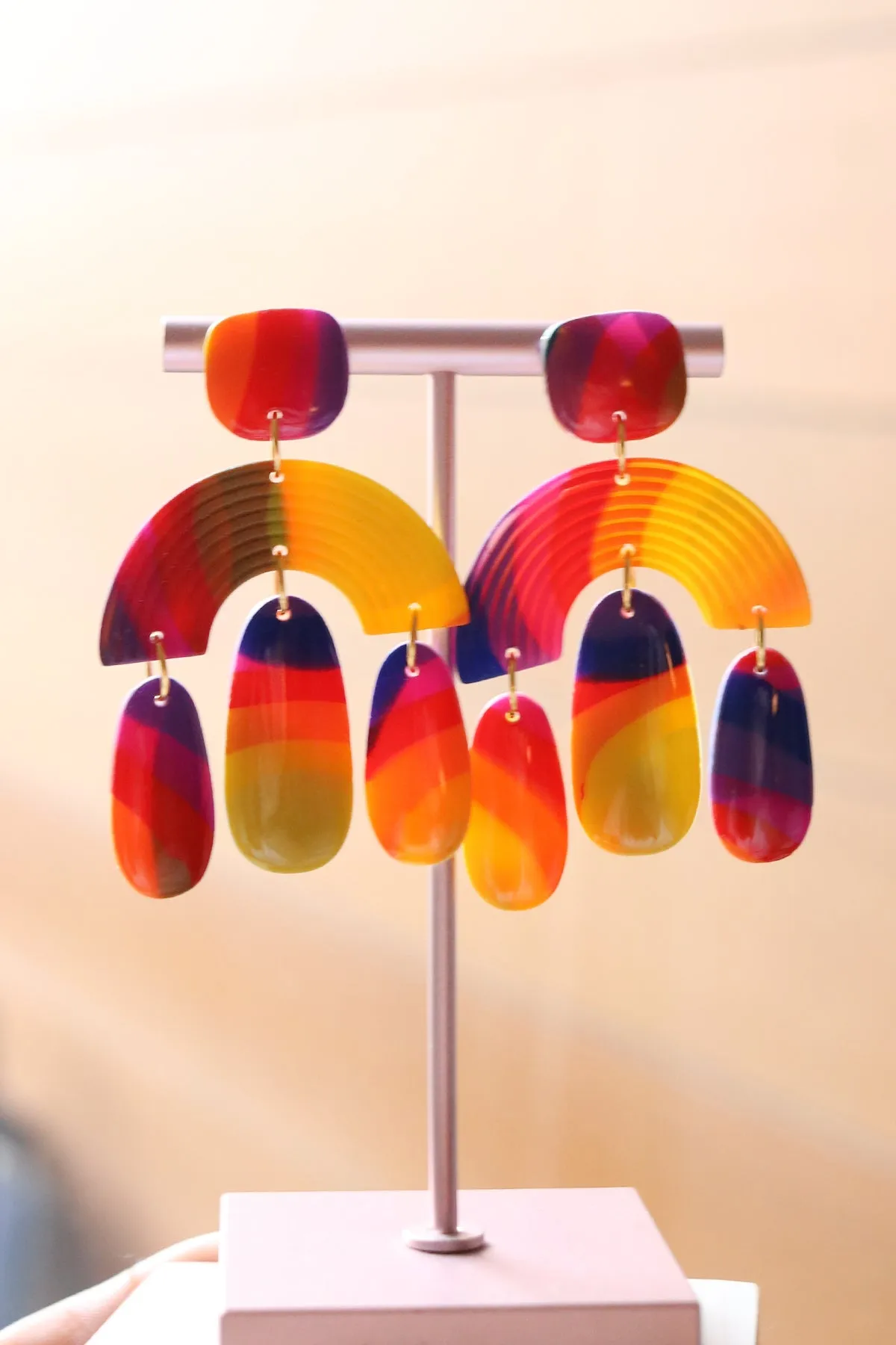 Colour Crush Polymer Clay Rainbow Earrings