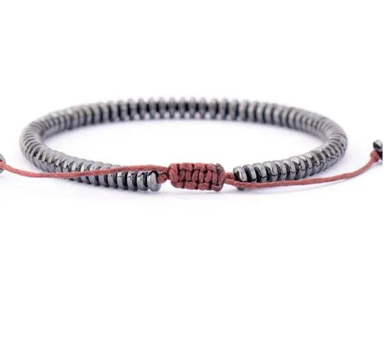 Cool Pan-Shaped Hematite Hand Beaded Friendship Bracelet