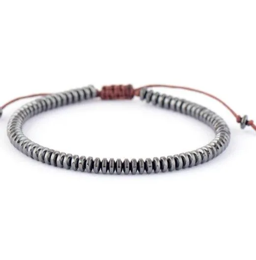 Cool Pan-Shaped Hematite Hand Beaded Friendship Bracelet
