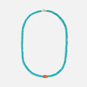 Coral & Turquoise Beaded Necklace