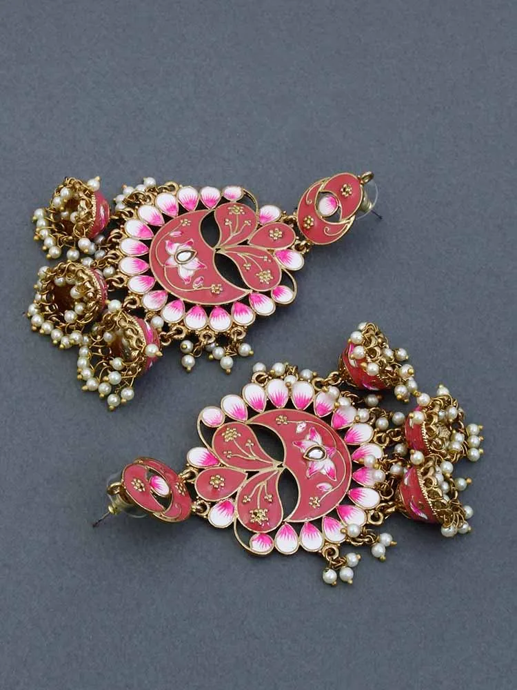 Coral Berry jhumkis