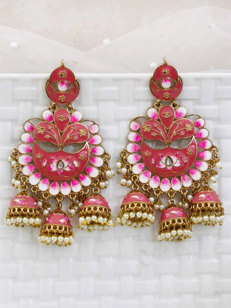 Coral Berry jhumkis