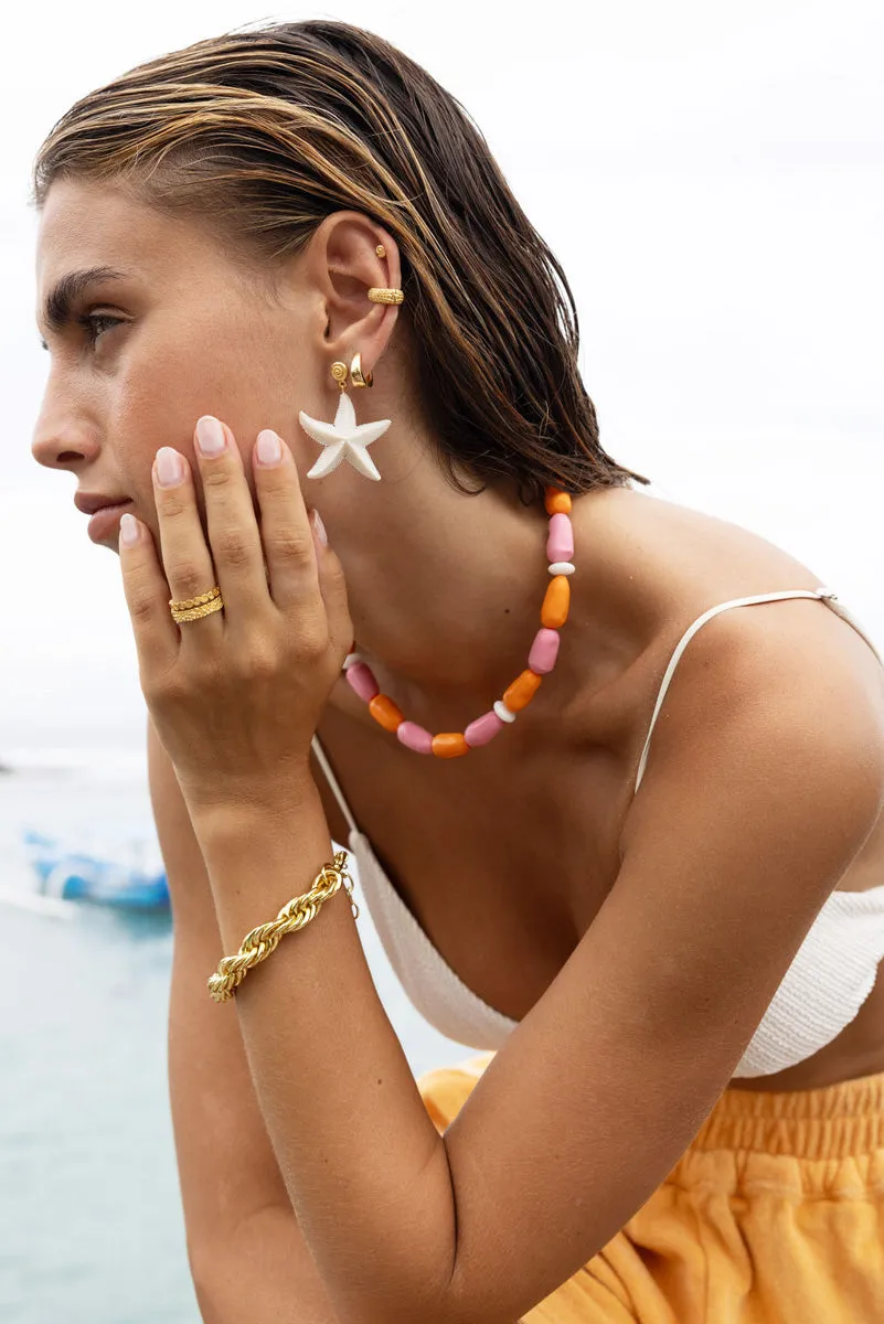 Coral Cloud Necklace Gold Plated