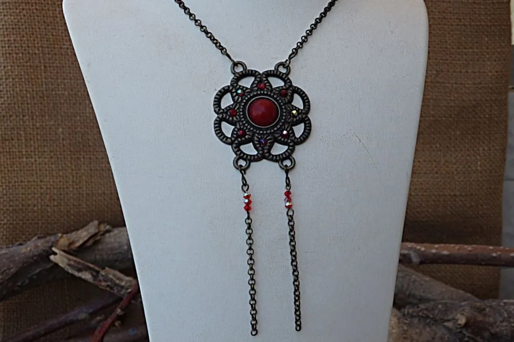 Coral flower necklace