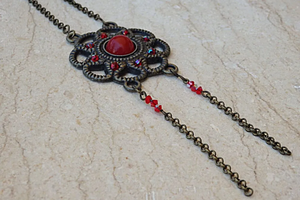 Coral flower necklace