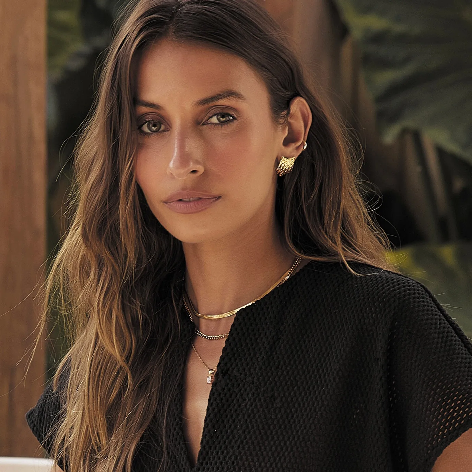 Coral Gold Earrings