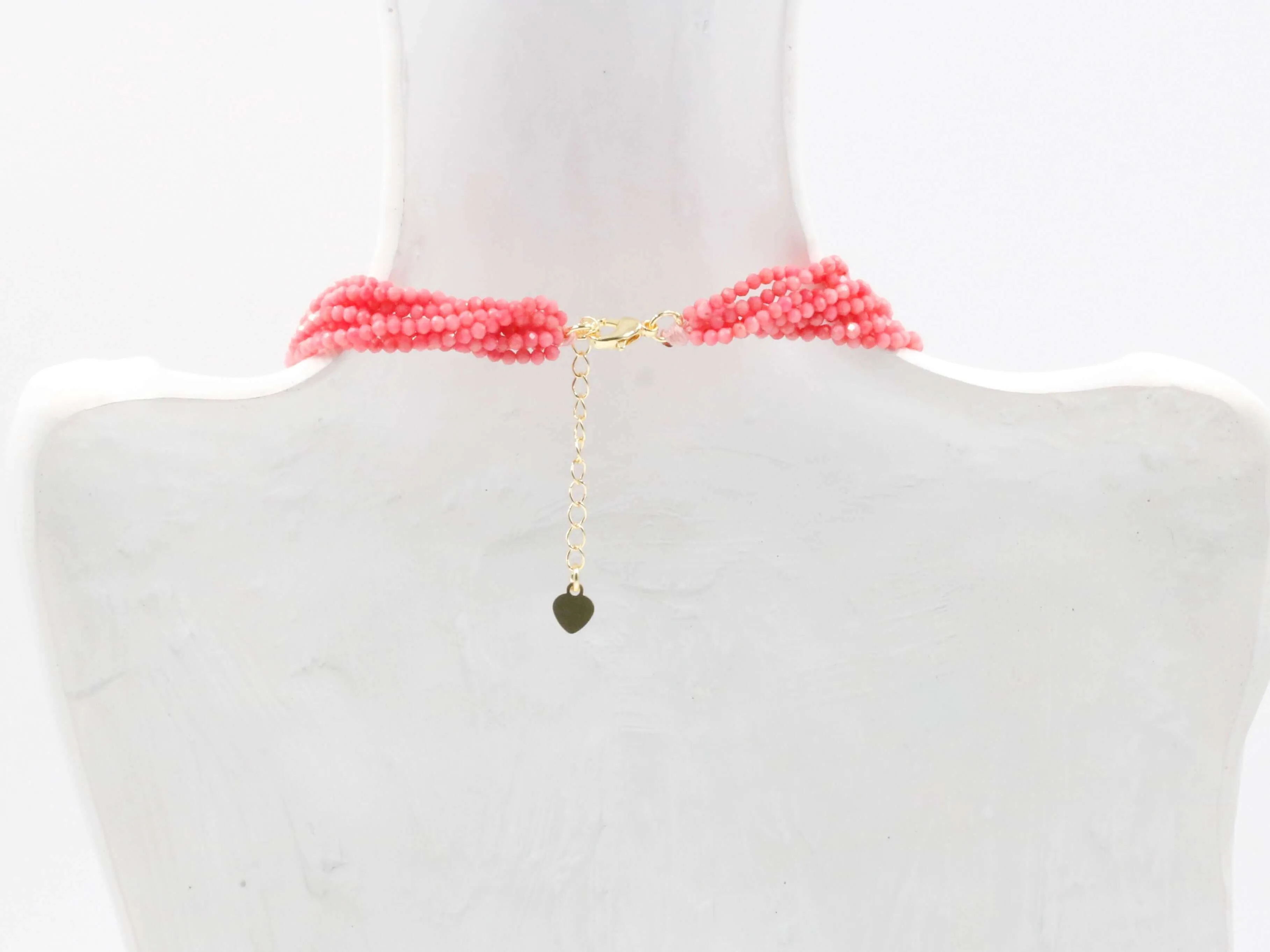 Coral Necklace Pink Coral Necklace Faceted Coral Necklace Layered Necklace Multi Strand Pink Coral Strand Necklace SKU 6142912