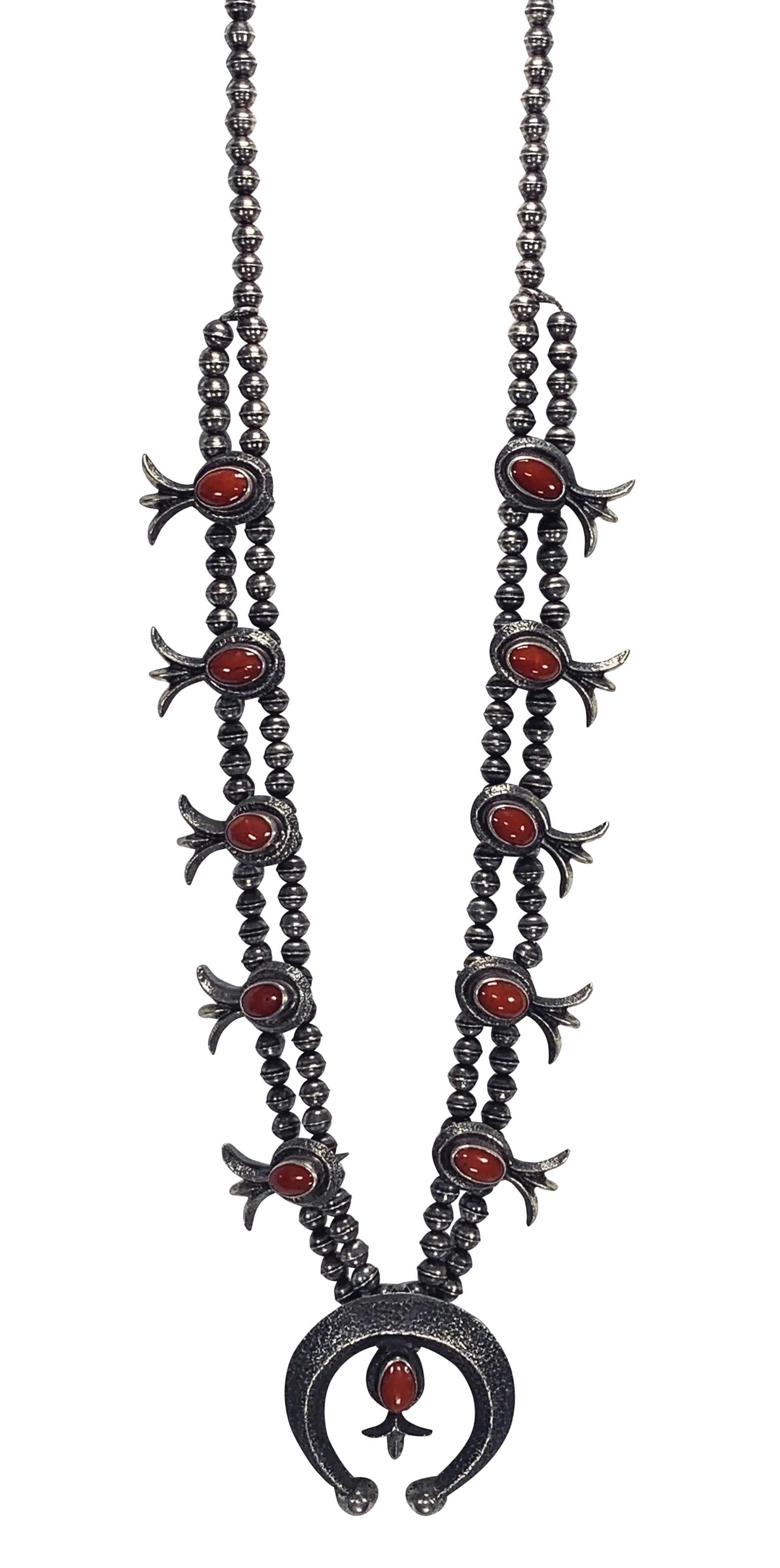 Coral Squash Blossom Necklace | Artisan Handmade