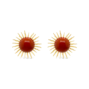 Coral Sunburst Estate Earrings