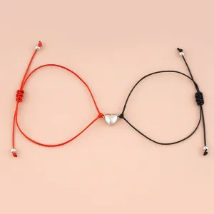 Creative Woven Heart-shaped Magnetic Buckle Attracting Lovers Bracelet Jewelry