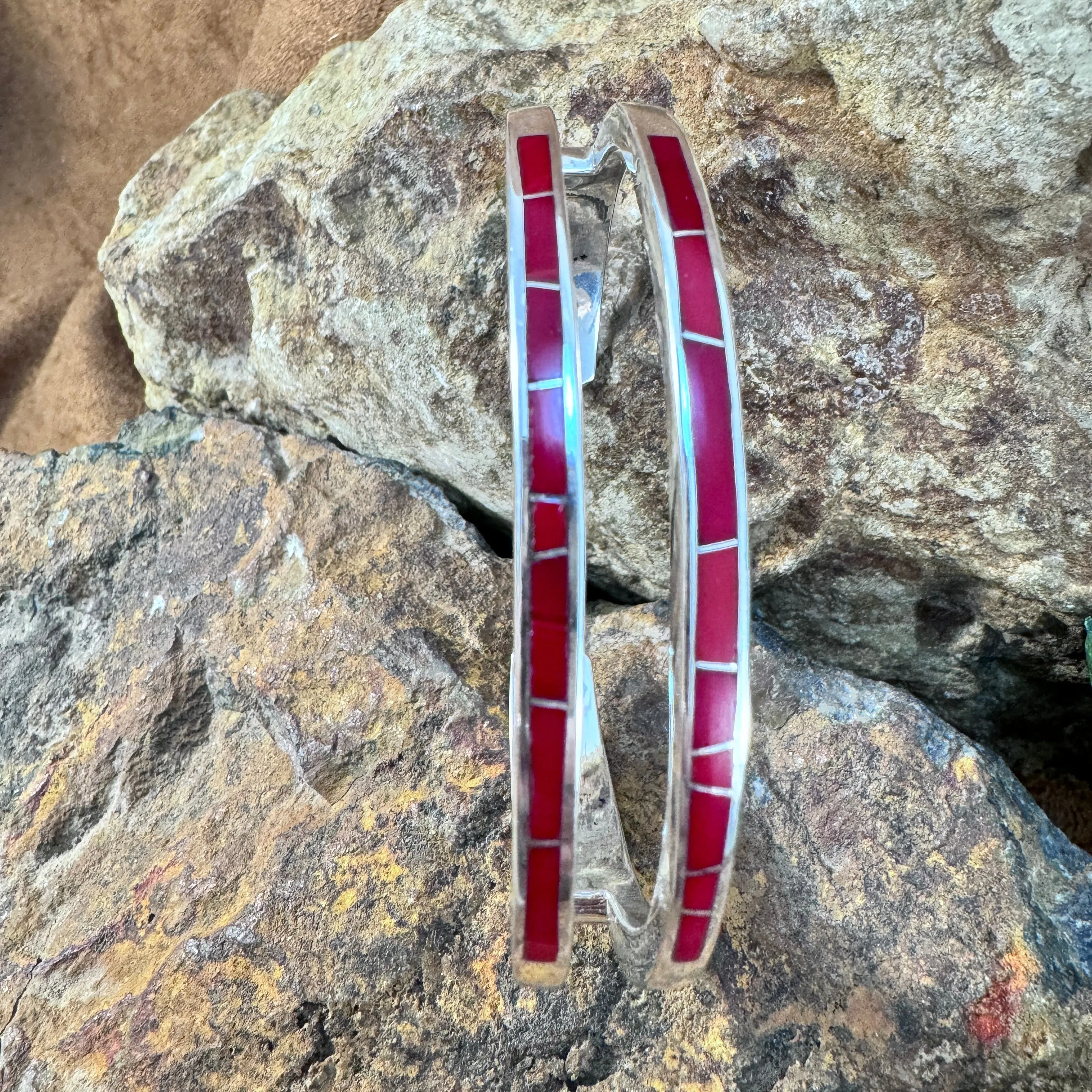 David Rosales Rosarita Inlaid Sterling Silver Bracelet