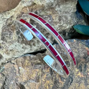 David Rosales Rosarita Inlaid Sterling Silver Bracelet