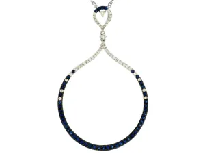 Diamond & Sapphire Open Circle Necklace
