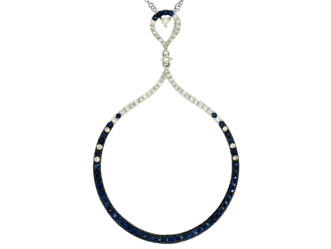 Diamond & Sapphire Open Circle Necklace