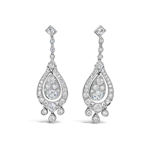 Diamond Chandelier Estate Earrings