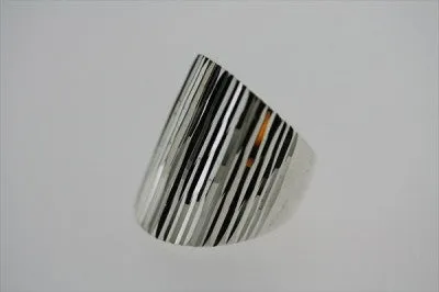 diamond stripe long signet ring