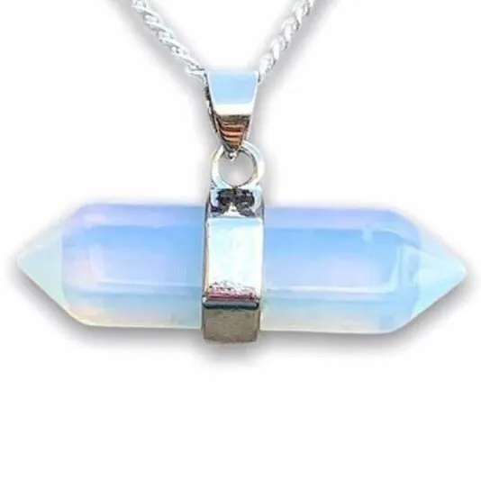 Double Point Horizontal Crystal Necklace
