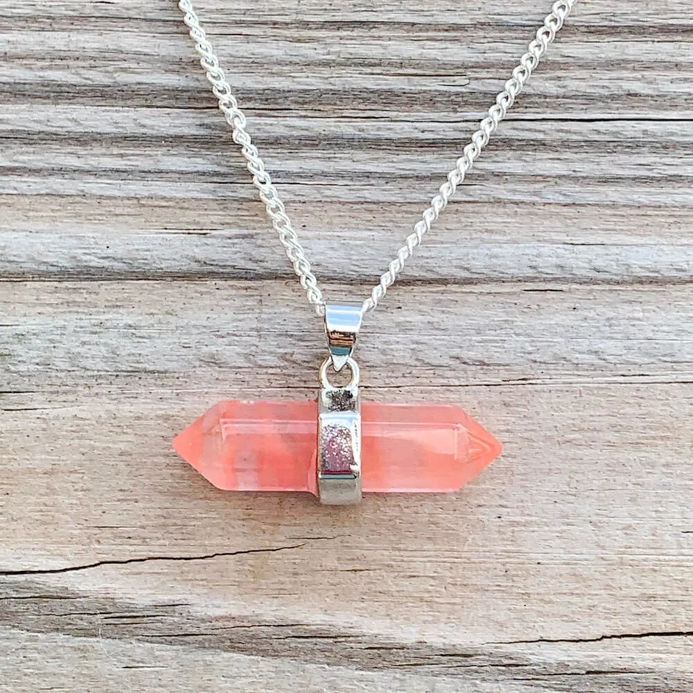 Double Point Horizontal Crystal Necklace