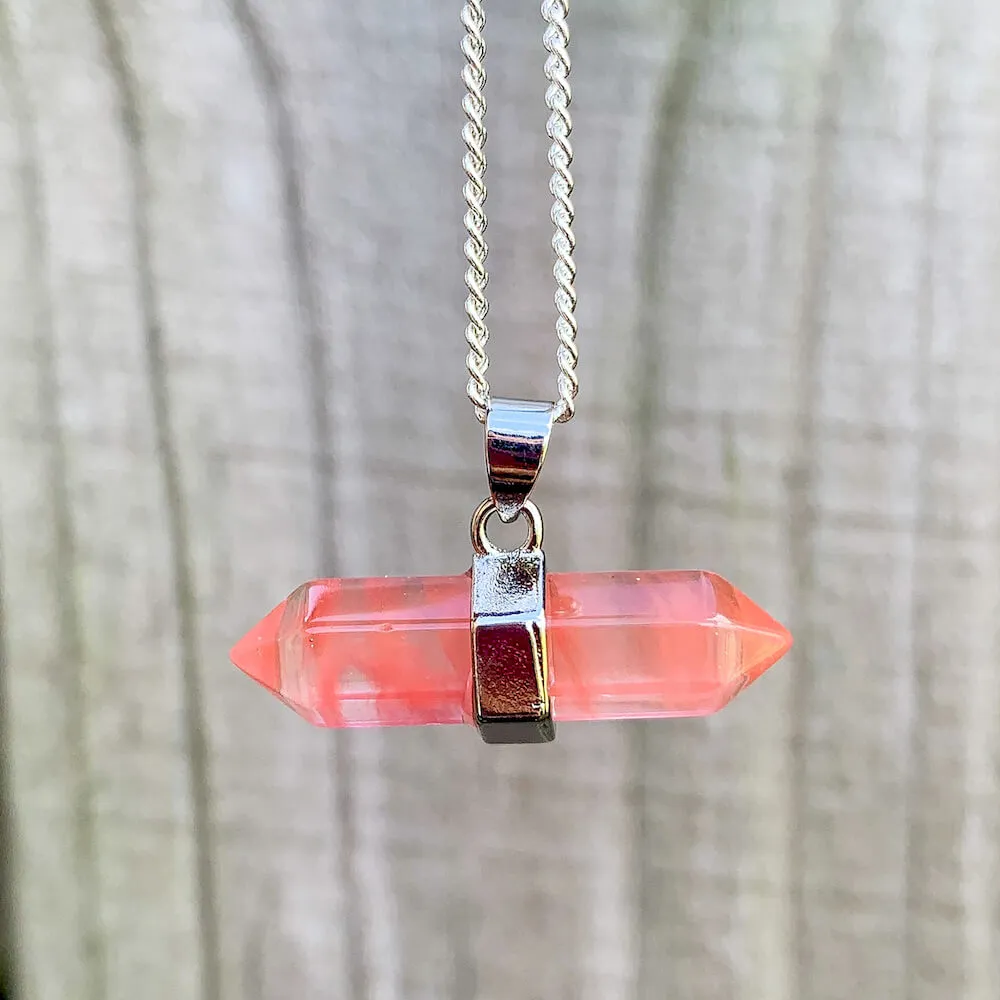 Double Point Horizontal Crystal Necklace