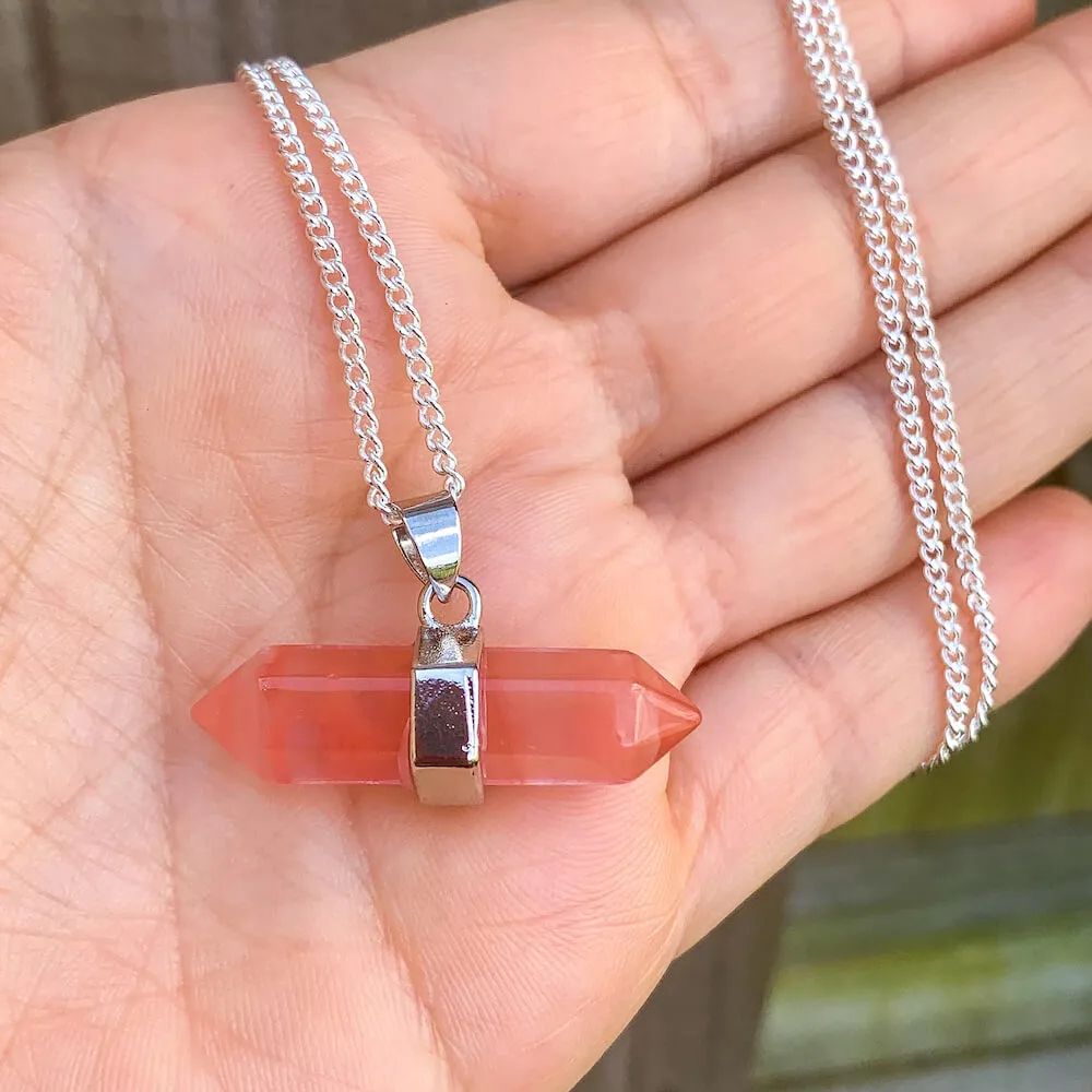 Double Point Horizontal Crystal Necklace