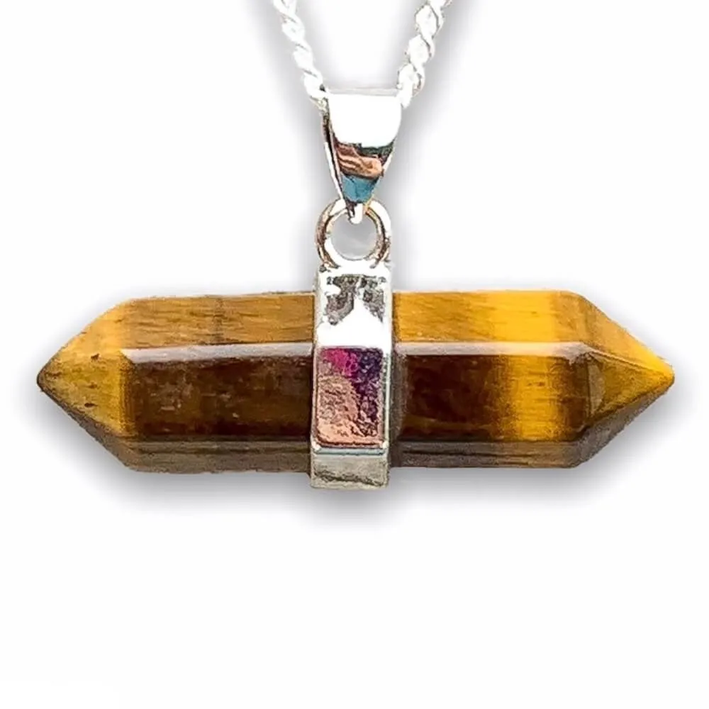 Double Point Horizontal Crystal Necklace