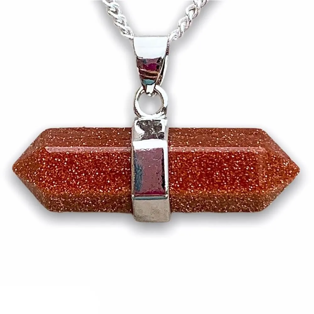 Double Point Horizontal Crystal Necklace
